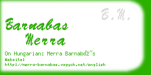 barnabas merra business card